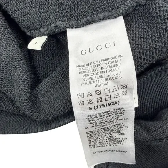 Gucci Half Zip Popover Interlocking GG Hoodie Black Size Small